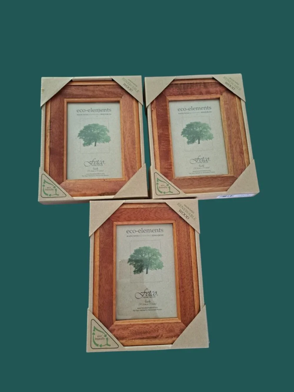 Fetco Wooden Picture Frames in Natural Brown (Set of 3) - Picture 4 of 6